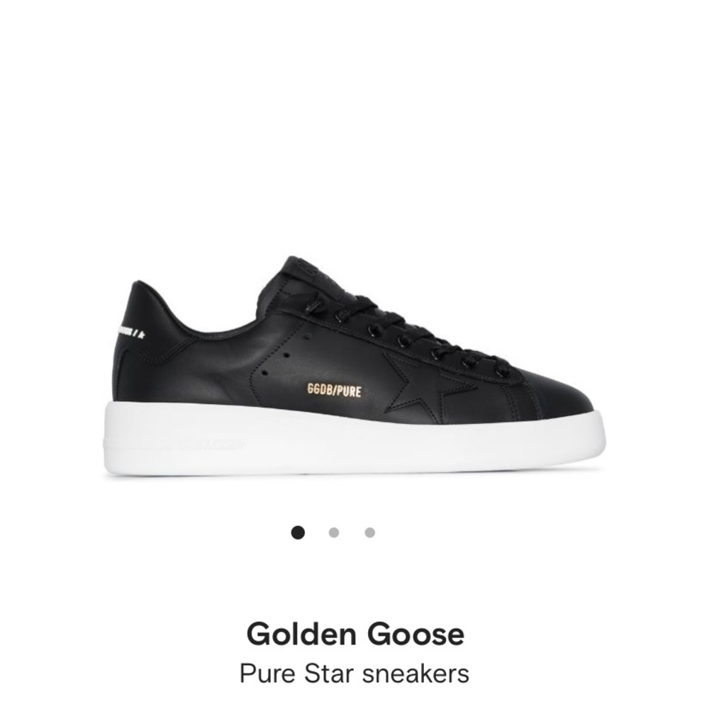 Golden Goose Black Leather Pure Star Sneakers